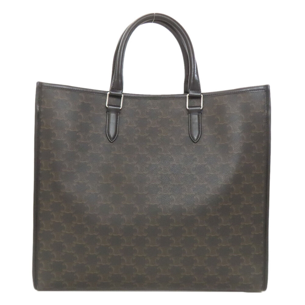 Celine tote Monogram Horizontal calfskin Triomphe bag Cabas leather Brown